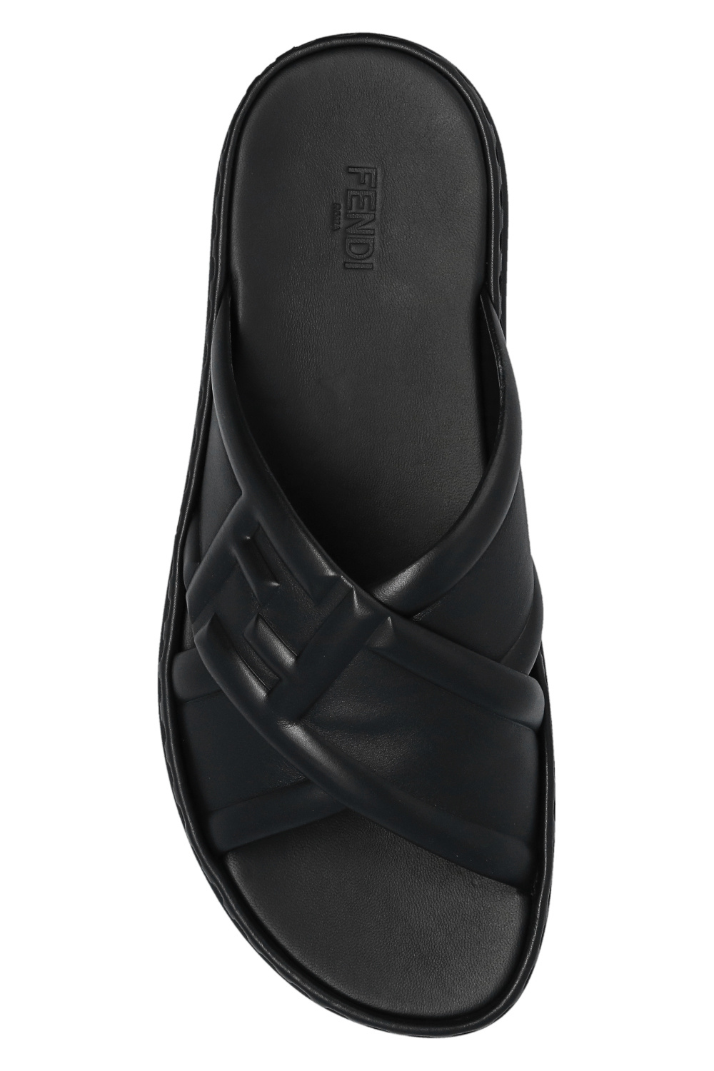 All black shop fendi slides